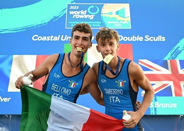 Pasquale Tamborrino e Leonardo Bellomo campioni del mondo di Coastal Rowing Beach Sprint